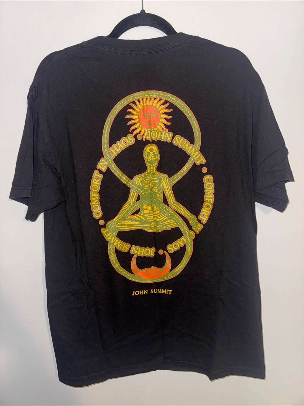 John Summit Black Graphic Crewneck T‑Shirt - Sun & Moon Logo